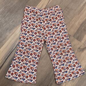 70s Healthtex Kids Bell Bottoms Vintage Pants Toy Pattern Orange Blue 24‎ Mo